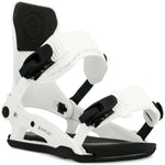 Ride C-9 Snowboard Bindings 2024 - White bindings with black buckles and straps.