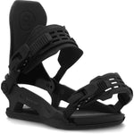 Ride C-10 Snowboard Bindings 2024 - Black bindings with a rectangular logo on top of the left binding strap.