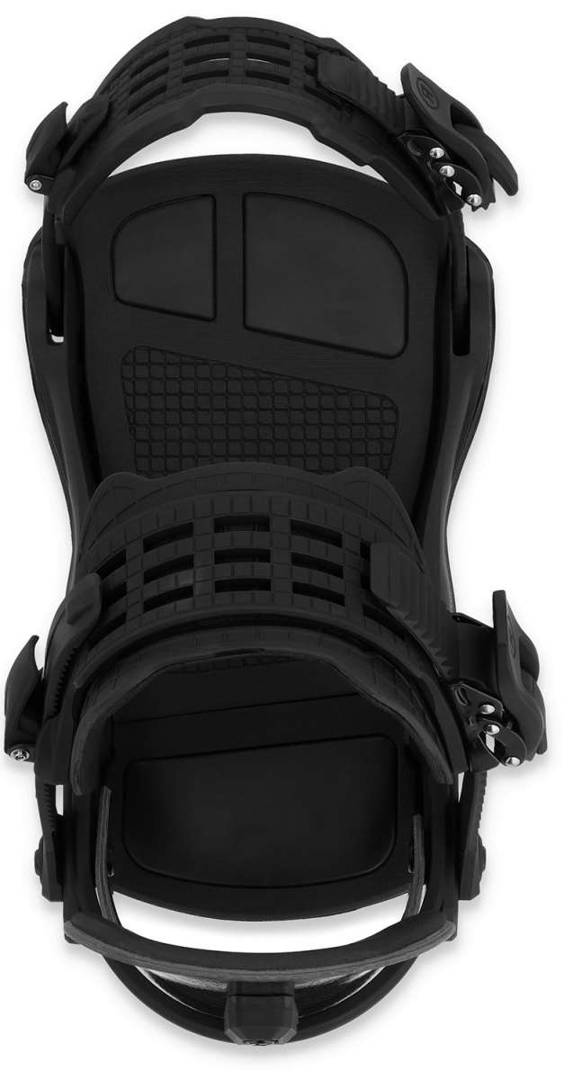 Ride C-10 Snowboard Bindings 2024 - Black bindings with silver screws and buckles.