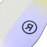 Ride Women's Compact Snowboard 2023 - White snowboard with black logo on top of it.