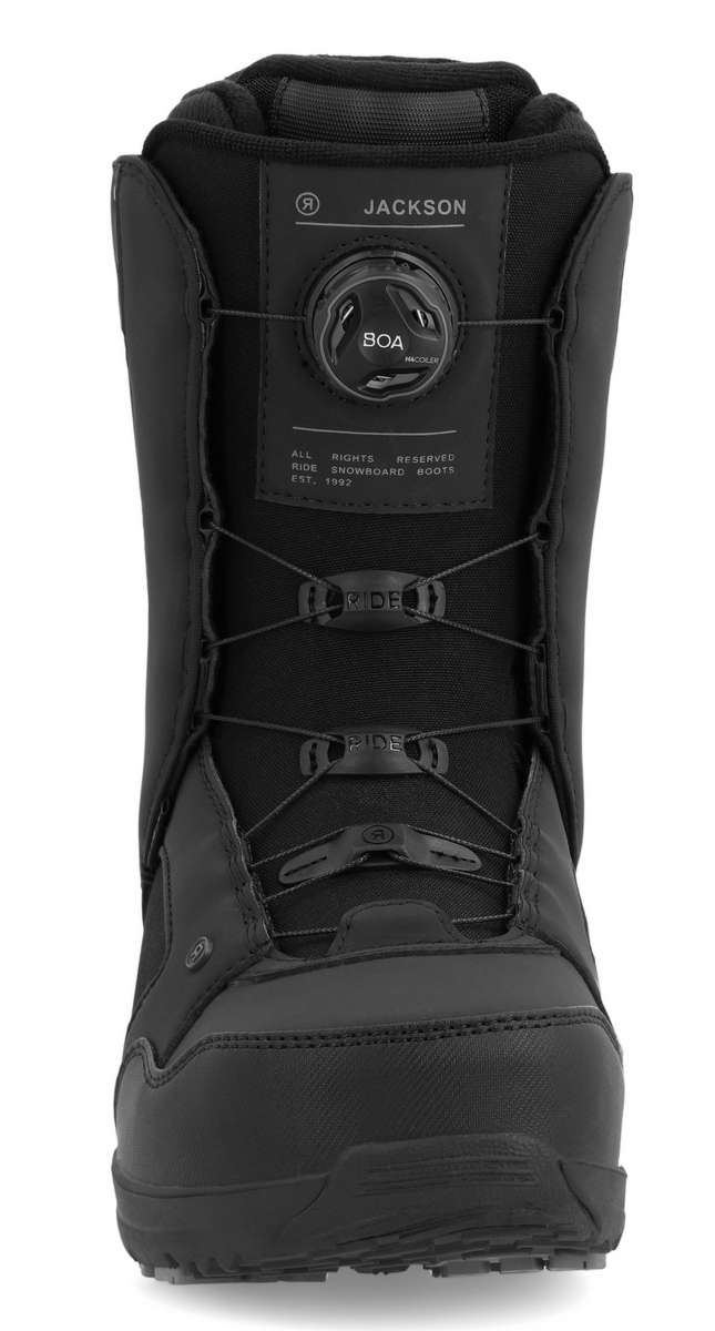 Ride Jackson Snowboard Boot 2023 - Black snowboard boots with a textured toe cap and laces.