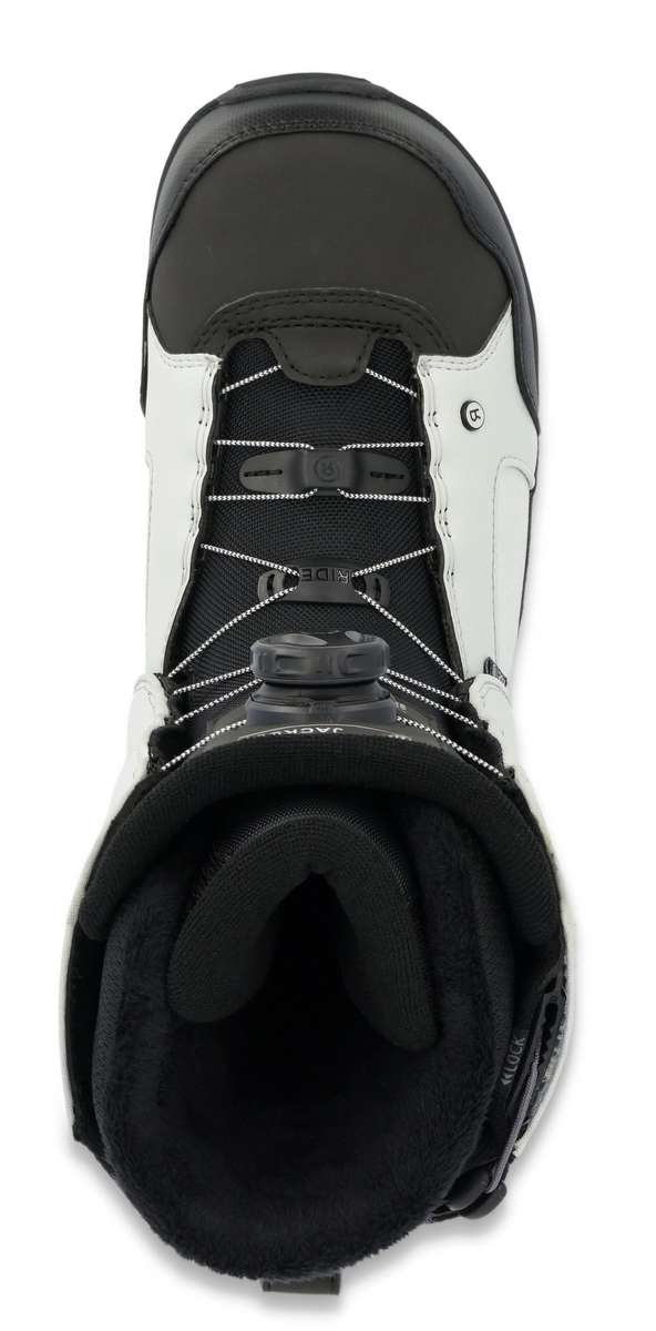 Ride Jackson Snowboard Boot 2023 - Black snowboard boot with white accents and silver hardware.