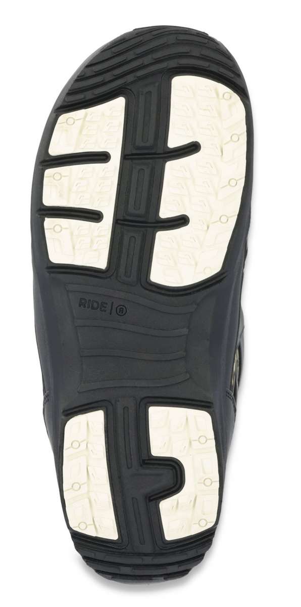 Ride Jackson Snowboard Boot 2023 - Black snowboard boots with white accents and a textured rubber outsole.