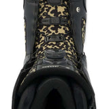 Ride Jackson Snowboard Boot 2023 - Black snowboard boots with a camouflage pattern on the tongue and heel.
