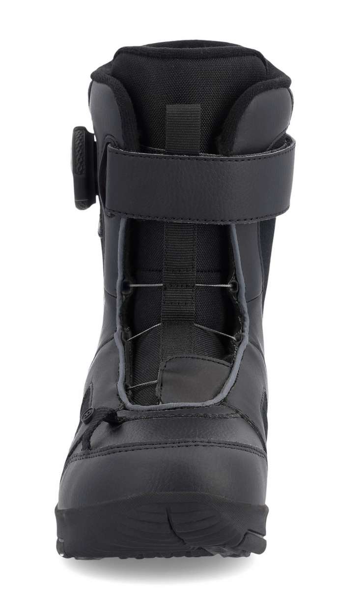 Ride Junior Norris Snowboard Boot 2023 - Black snowboard boots with a strap and buckle on the side.