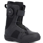 Ride Junior Norris Snowboard Boot 2023 - Black snowboard boots with a white logo on the side and a strap closure system.