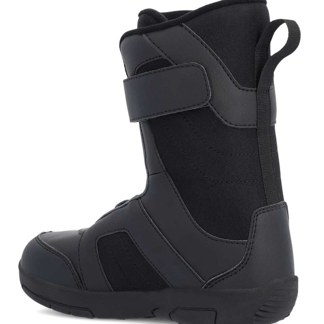 Ride Junior Norris Snowboard Boot 2023 - Black snowboard boots with a strap and buckle on the side.