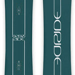 Ride Junior's Zero Snowboard 2024 - A dark green snowboard with a white logo and text on top, featuring a rounded nose and tail.