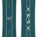 Ride Junior's Zero Snowboard 2024 - A dark green snowboard with a white logo and text on top, featuring a rounded nose and tail.