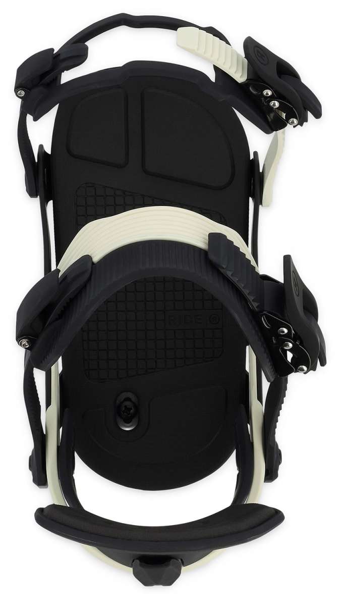 Ride Women's AL-6 Snowboard Binding - Black snowboard binding with white accents and silver screws.