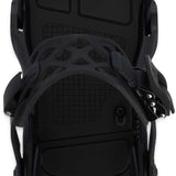 Ride Women's CL-4 Snowboard Bindings - Black bindings with silver screws and black straps on a white background.