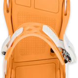 Ride Women's CL-4 Snowboard Bindings 2024 - A pair of snowboard bindings with a sleek, modern design and silver buckles.