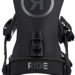 Ride Women's CL-4 Snowboard Bindings - Black bindings with silver hardware and a circular logo on top.