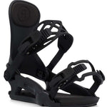 Ride Ladies CL-4 Snowboard Binding 2022-2023 - A black snowboard binding with a circular logo on top of the strap.