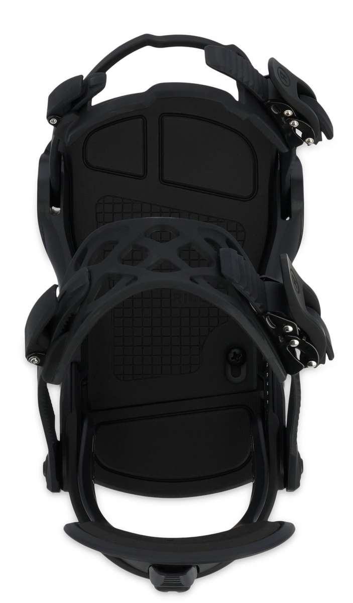 Ride Ladies CL-4 Snowboard Binding - A black snowboard binding with a textured pattern on the baseplate and straps, viewed from above.