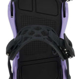 Ride Ladies CL-4 Snowboard Binding 2022-2023 - A black snowboard binding with a purple logo on the strap and silver screws.