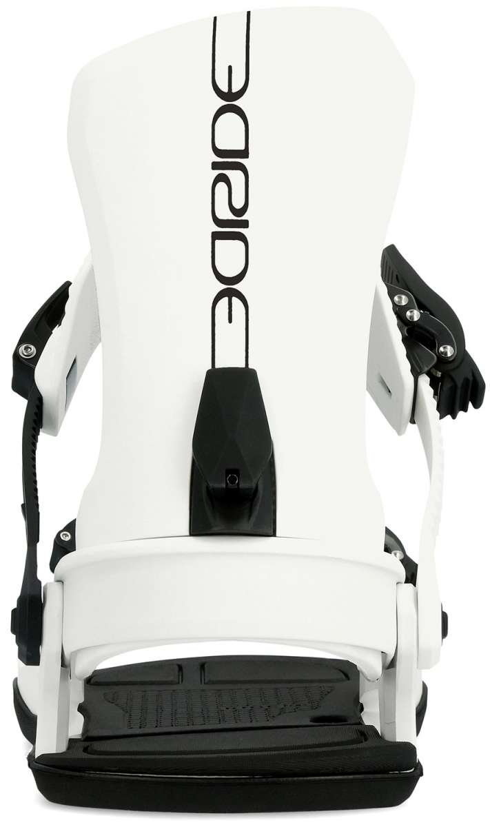 Ride Women's CL-6 Snowboard Bindings - 2024 model bindings with black straps and buckles on a white background.