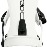 Ride Women's CL-6 Snowboard Bindings - 2024 model bindings with black straps and buckles on a white background.