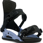 Ride Women's CL-6 Snowboard Bindings 2024 - Black bindings with silver buckles and screws on a white background.