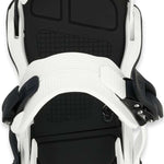 Ride Women's CL-6 Snowboard Bindings - Black bindings with silver screws and black straps on a white background.
