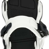Ride Women's CL-6 Snowboard Bindings - Black bindings with silver screws and black straps on a white background.
