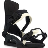 Ride Women's CL-6 Snowboard Binding 2023 - Black snowboard binding with white accents and a black strap.