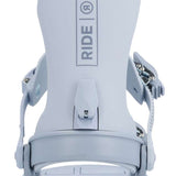 Ride Women's CL-6 Snowboard Binding 2023 - A light gray snowboard binding with a rectangular logo on top that reads "RIDE" in dark gray letters.