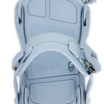 Ride Women's CL-6 Snowboard Binding - A light gray snowboard binding with a textured pattern on the top strap and silver buckles.