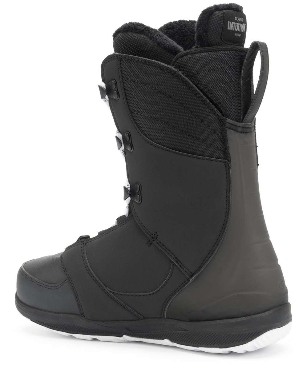 Ride Ladies Context Snowboard Boot 2022 - Black snowboard boots with a textured pattern on the side and white laces.