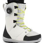 Ride Ladies Context Snowboard Boot 2022 - White snowboard boots with black accents and yellow laces.
