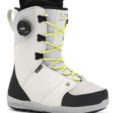 Ride Ladies Context Snowboard Boot 2022 - White snowboard boots with black accents and yellow laces.