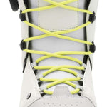 Ride Ladies Context Snowboard Boot 2022 - White snowboard boots with black accents and yellow laces.