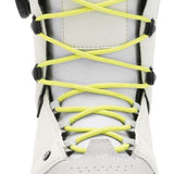 Ride Ladies Context Snowboard Boot 2022 - White snowboard boots with black accents and yellow laces.