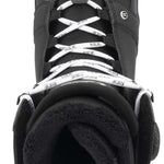 Ride Ladies Context Snowboard Boot 2022 - Black snowboard boot with white laces and a black strap on top.
