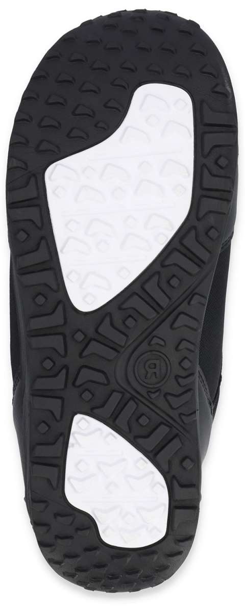 Ride Women's Harper Snowboard Boots 2024 - Black snowboard boots with a textured rubber outsole and silver buckles.