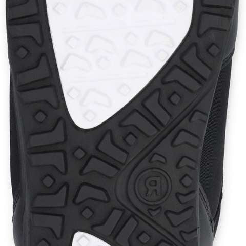 Ride Women's Harper Snowboard Boots 2024 - Black snowboard boots with a textured rubber outsole and silver buckles.