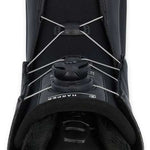 Ride Women's Harper Snowboard Boots 2024 - Black snowboard boots with white stitching and a black strap on top.