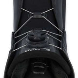 Ride Women's Harper Snowboard Boots 2024 - Black snowboard boots with white stitching and a black strap on top.