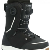 Ride Women's Hera Pro Snowboard Boot 2024 - Black snowboard boots with white accents and a brown sole.