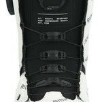 Ride Women's Karmyn Zonal Snowboard Boots 2024 - Black snowboard boots with white accents and a black BOA dial on top.