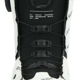 Ride Women's Karmyn Zonal Snowboard Boots 2024 - Black snowboard boots with white accents and a black BOA dial on top.