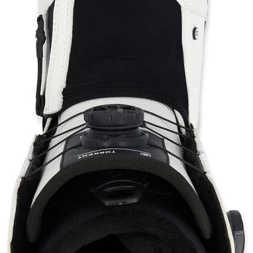 Ride Torrent Snowboard Boots 2024 - Black snowboard boots with white accents and a textured toe cap.