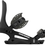 Rome 390 Boss Snowboard Binding 2024 - Black snowboard bindings with white lettering and logos.