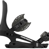Rome 390 Boss Snowboard Binding 2024 - Black snowboard bindings with white lettering and logos.