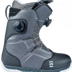 Rome Ladies Bodega BOA Snowboard Boot 2024 - A black snowboard boot with a white logo on the side and a silver buckle.