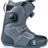 Rome Ladies Bodega BOA Snowboard Boot 2024 - A black snowboard boot with a white logo on the side and a silver buckle.