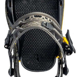 Rome Crux Snowboard Bindings 2022 - Black bindings with silver buckles and straps.