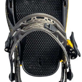 Rome Crux Snowboard Bindings 2022 - Black bindings with silver buckles and straps.