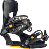 Rome Crux Snowboard Bindings 2022 - Black bindings with silver buckles and straps.