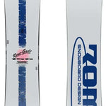 Rome Rene-Gade Snowboard 2024 - White snowboard with blue logo and black text on top, featuring a pink sunburst design.